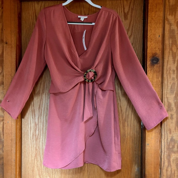 NWT Topshop Tortoise Ring Wrap Dress 10 - Picture 5 of 13